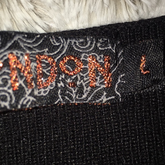 LF LED LONDON  LACE UP SWEATER  W SILVER EYE HOLES - Picture 5 of 5